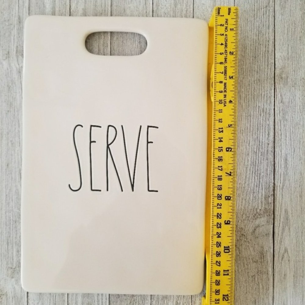 Rae Dunn "SERVE" Cheese Board Ceramic Cutting Board Large Letters